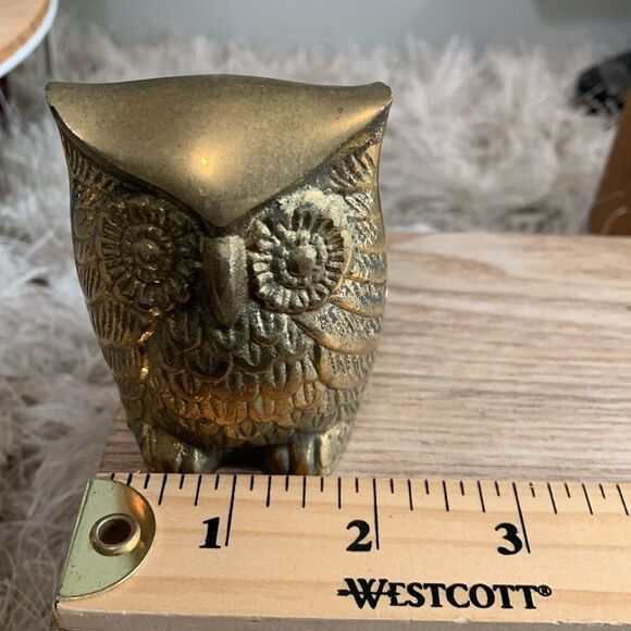 Vintage MCM Style Set Of 3 Brass Owls Figures Made In Korea - Picture 6 of 17